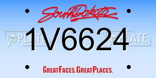 1V6624 South Dakota License Plate