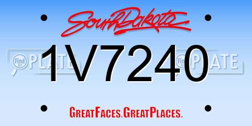 1V7240 South Dakota License Plate
