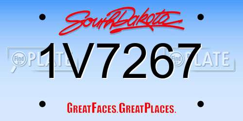 1V7267 South Dakota License Plate