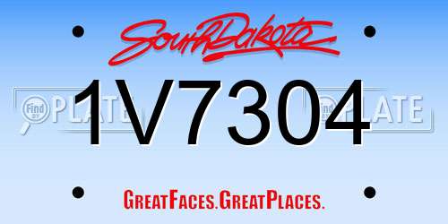 1V7304 South Dakota License Plate