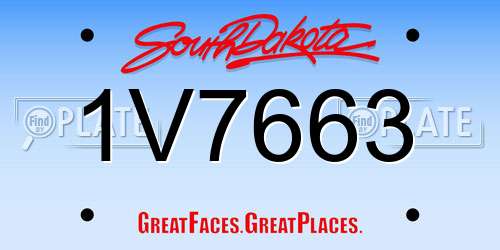 1V7663 South Dakota License Plate