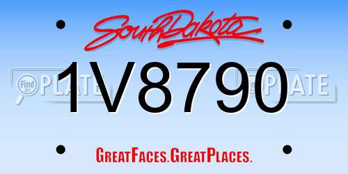1V8790 South Dakota License Plate