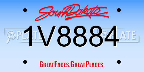 1V8884 South Dakota License Plate