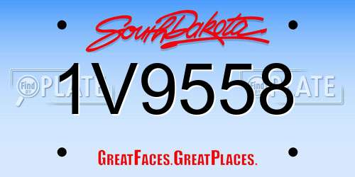 1V9558 South Dakota License Plate