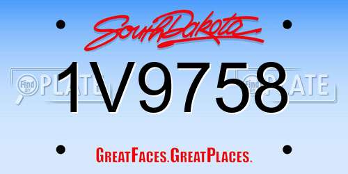 1V9758 South Dakota License Plate