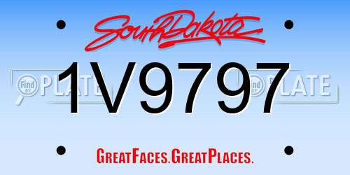 1V9797 South Dakota License Plate