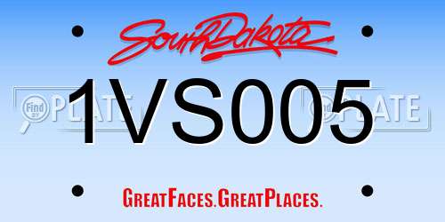1VS005 South Dakota License Plate