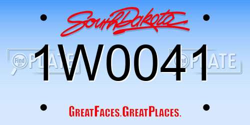 1W0041 South Dakota License Plate