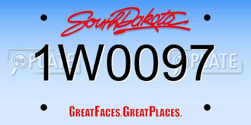 1W0097 South Dakota License Plate