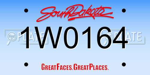 1W0164 South Dakota License Plate