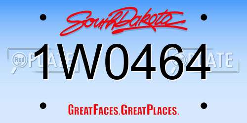 1W0464 South Dakota License Plate