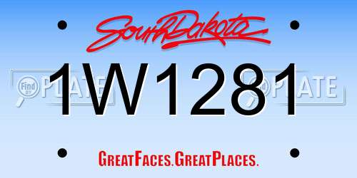 1W1281 South Dakota License Plate