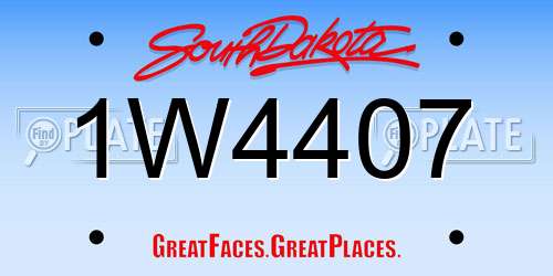 1W4407 South Dakota License Plate