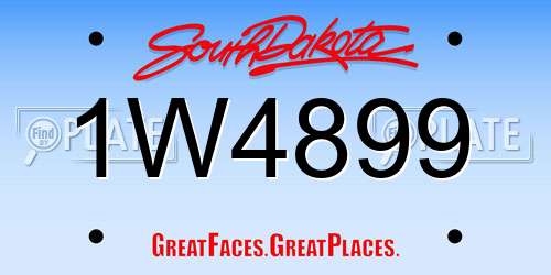 1W4899 South Dakota License Plate