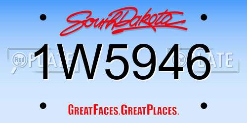 1W5946 South Dakota License Plate