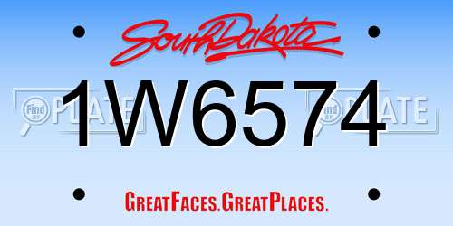 1W6574 South Dakota License Plate