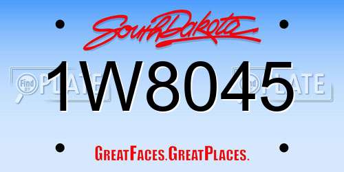 1W8045 South Dakota License Plate