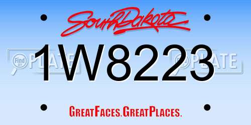 1W8223 South Dakota License Plate
