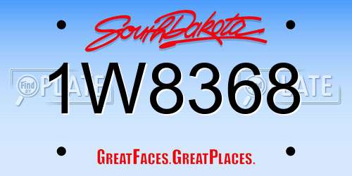1W8368 South Dakota License Plate