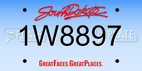1W8897 South Dakota License Plate