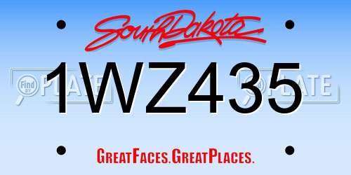 1WZ435 South Dakota License Plate