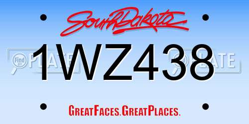 1WZ438 South Dakota License Plate