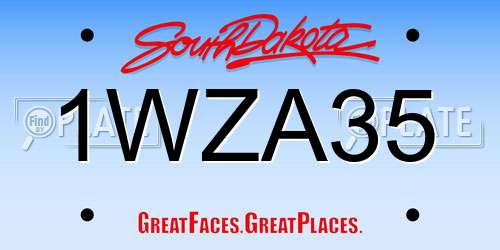 1WZA35 South Dakota License Plate