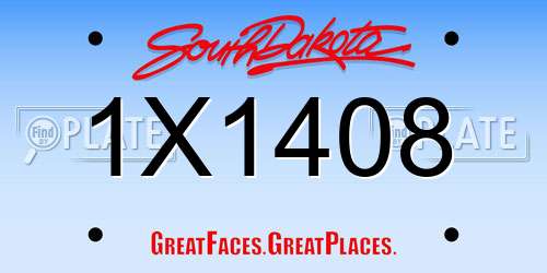 1X1408 South Dakota License Plate