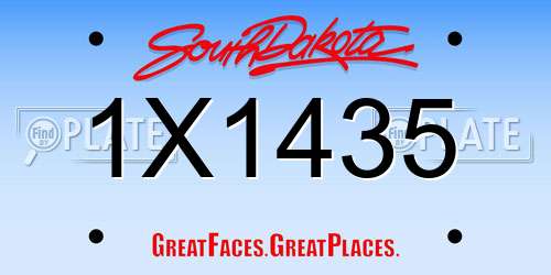 1X1435 South Dakota License Plate