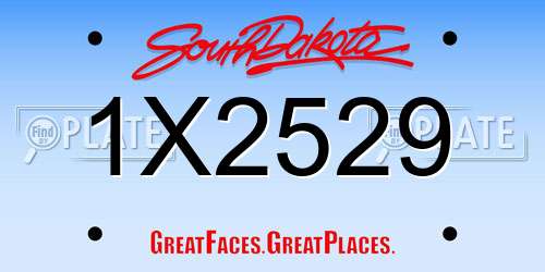 1X2529 South Dakota License Plate