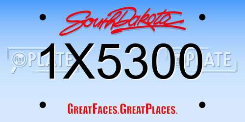 1X5300 South Dakota License Plate