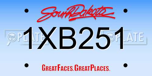 1XB251 South Dakota License Plate