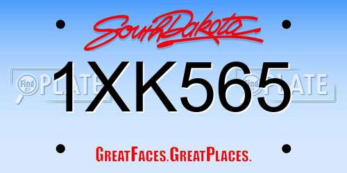 1XK565 South Dakota License Plate