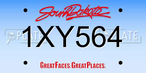 1XY564 South Dakota License Plate