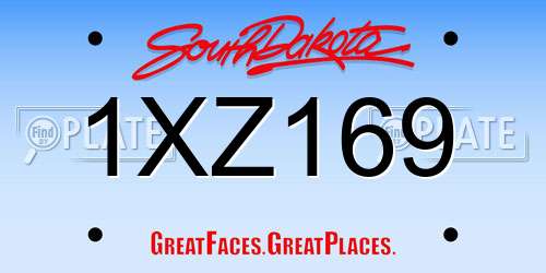 1XZ169 South Dakota License Plate