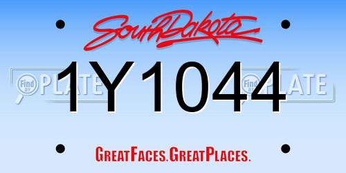 1Y1044 South Dakota License Plate