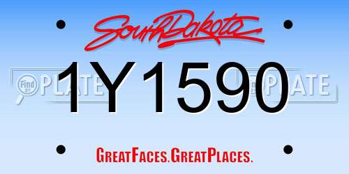 1Y1590 South Dakota License Plate