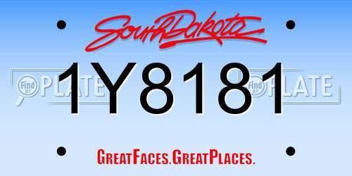 1Y8181 South Dakota License Plate