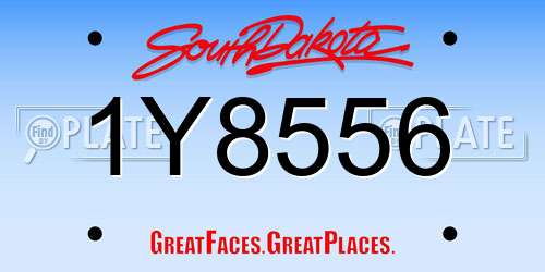 1Y8556 South Dakota License Plate
