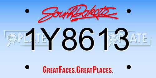 1Y8613 South Dakota License Plate