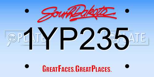 1YP235 South Dakota License Plate