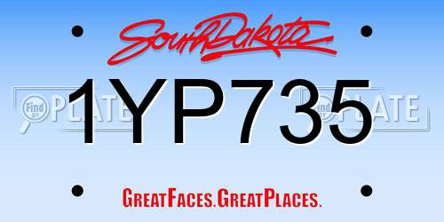 1YP735 South Dakota License Plate