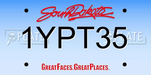 1YPT35 South Dakota License Plate