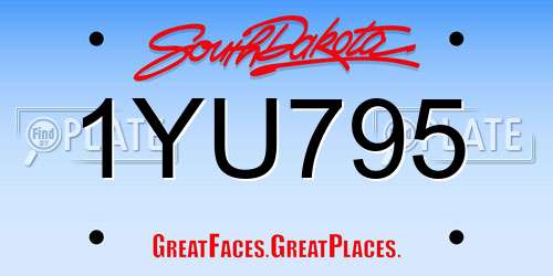 1YU795 South Dakota License Plate