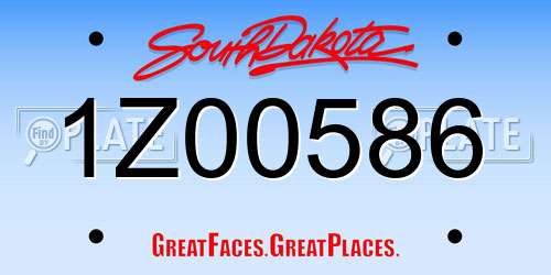 1Z00586 South Dakota License Plate