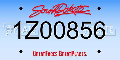 1Z00856 South Dakota License Plate