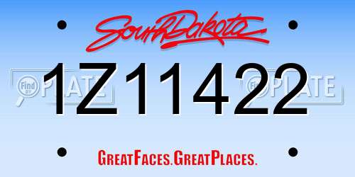 1Z11422 South Dakota License Plate