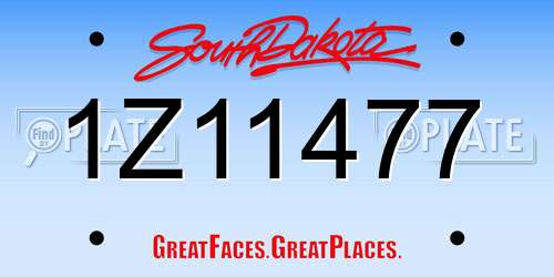 1Z11477 South Dakota License Plate