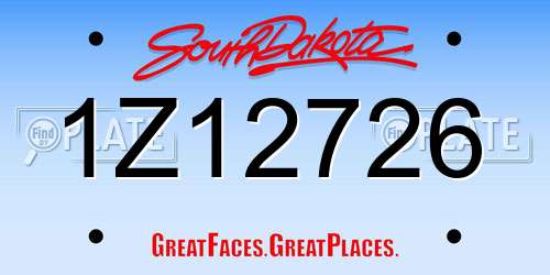 1Z12726 South Dakota License Plate