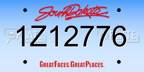 1Z12776 South Dakota License Plate